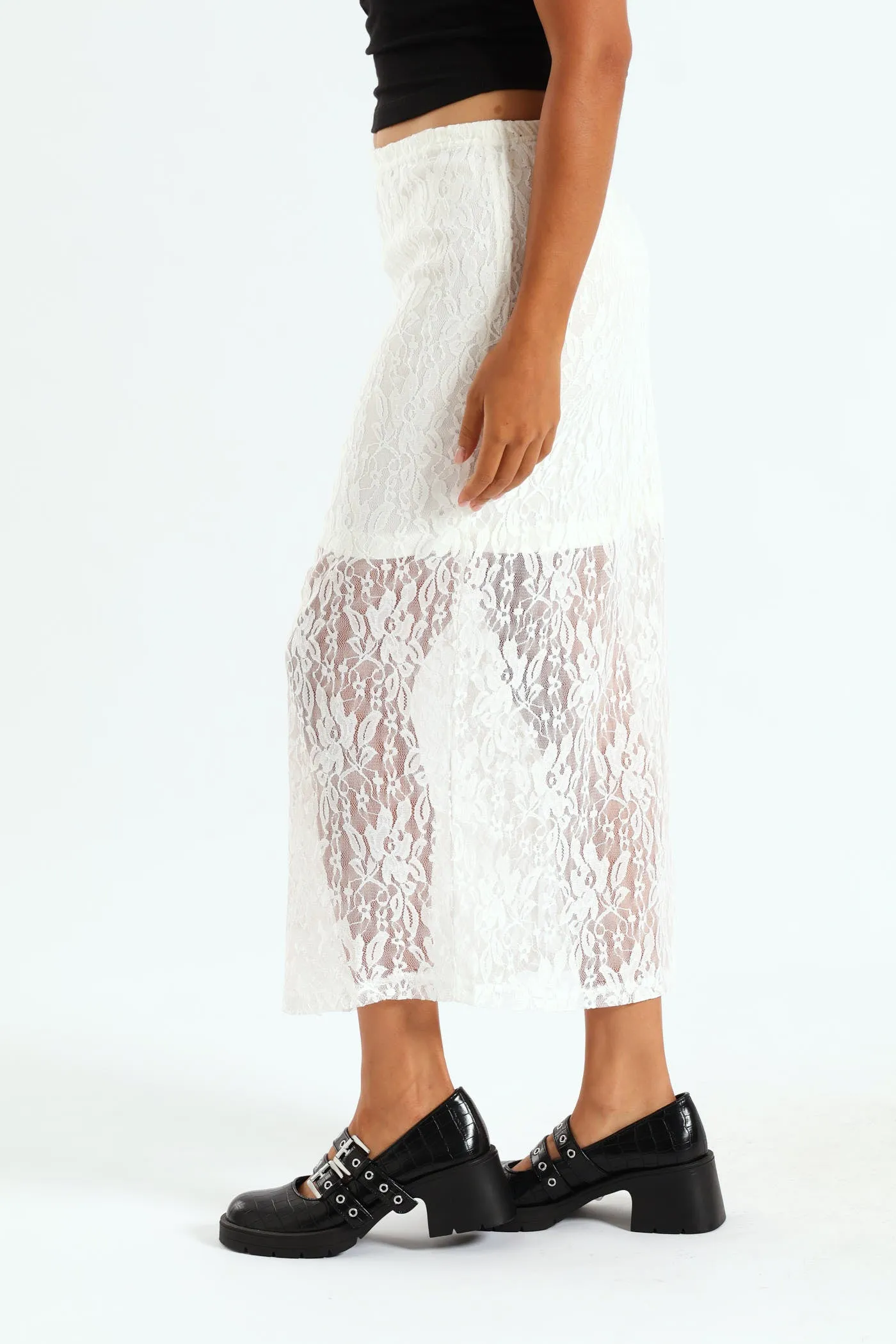 Lace Midi Skirt - White sold by Edgars product image thumbnail 3