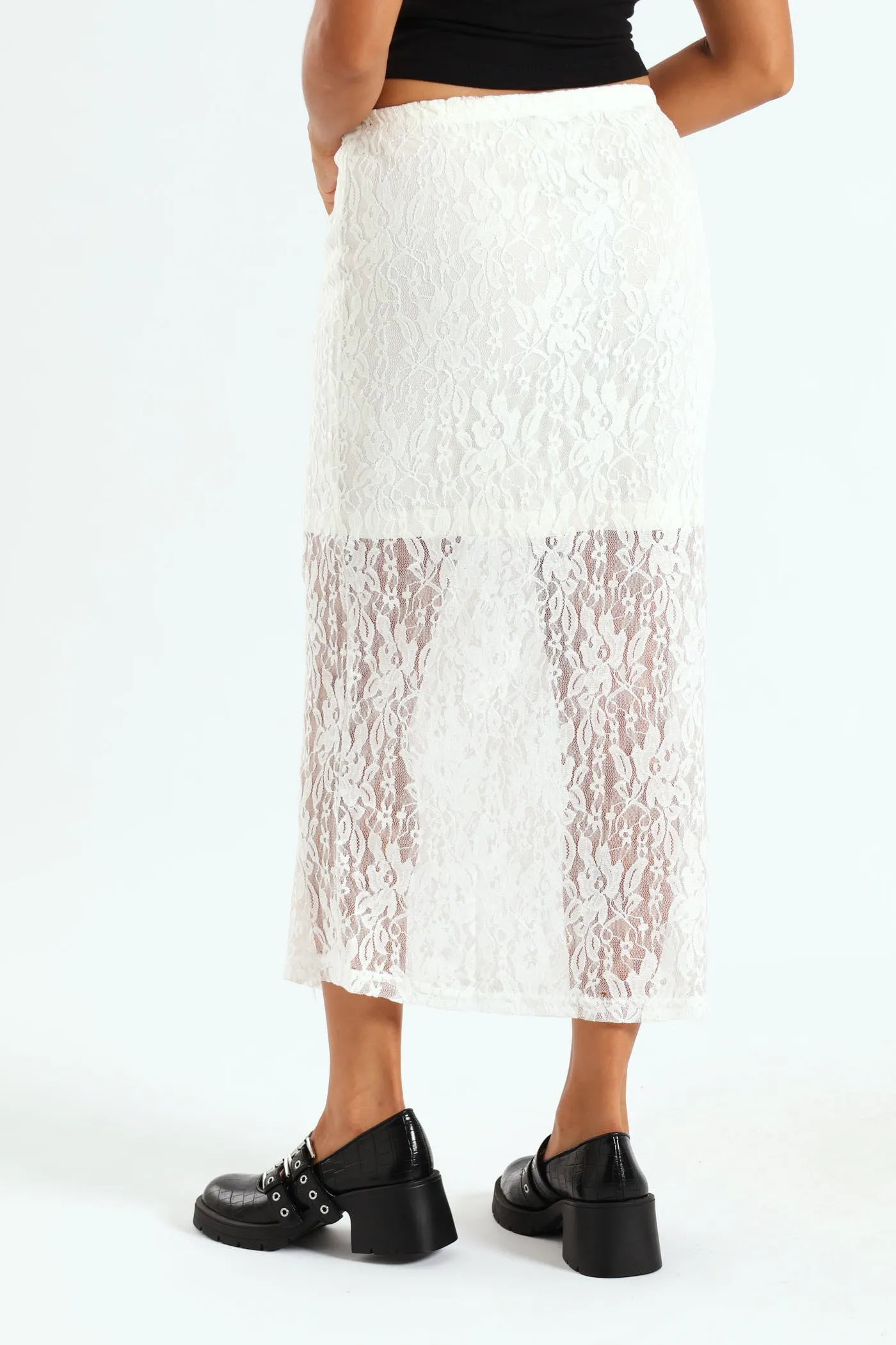 Lace Midi Skirt - White sold by Edgars product image thumbnail 4