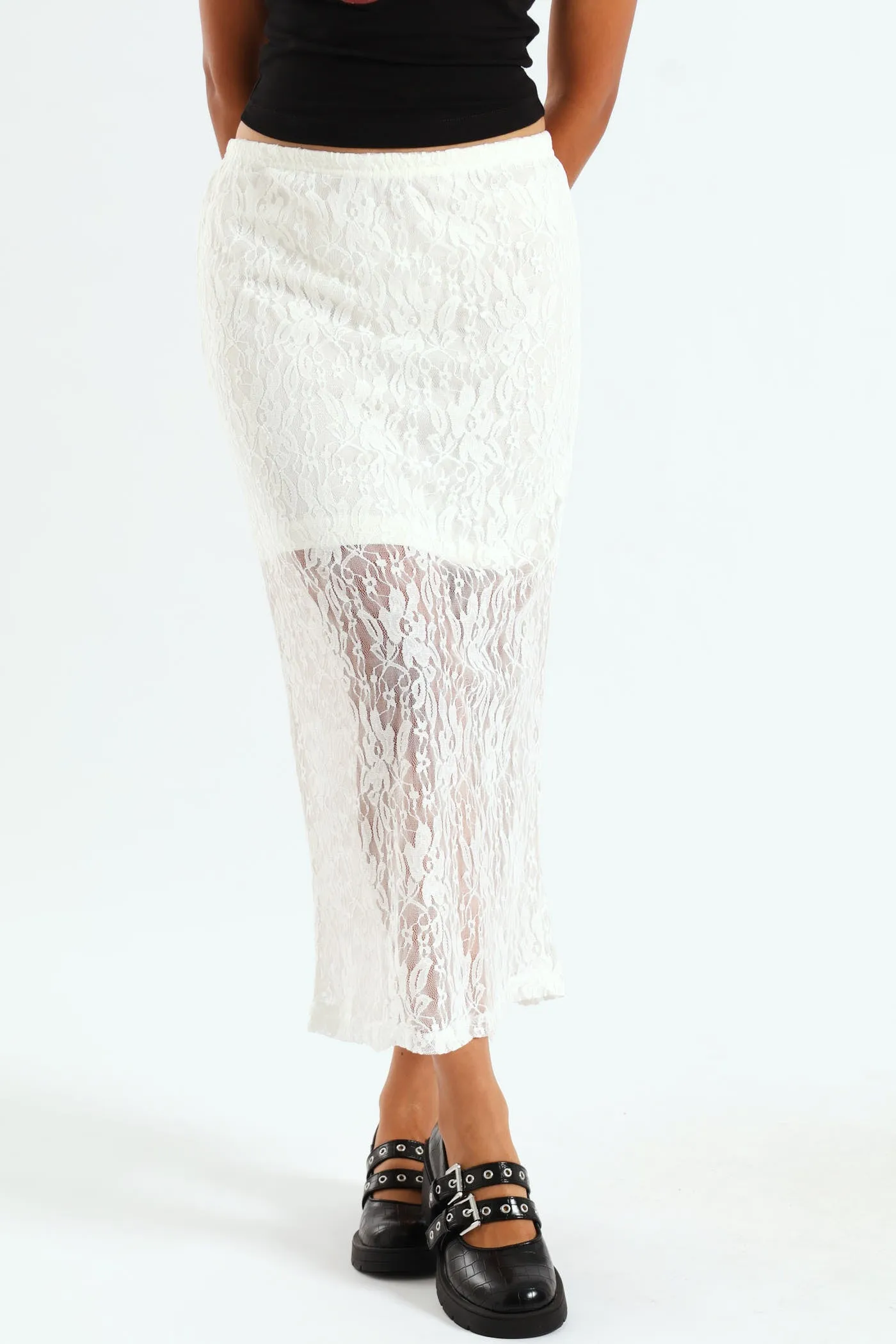 Lace Midi Skirt - White sold by Edgars product image thumbnail 2