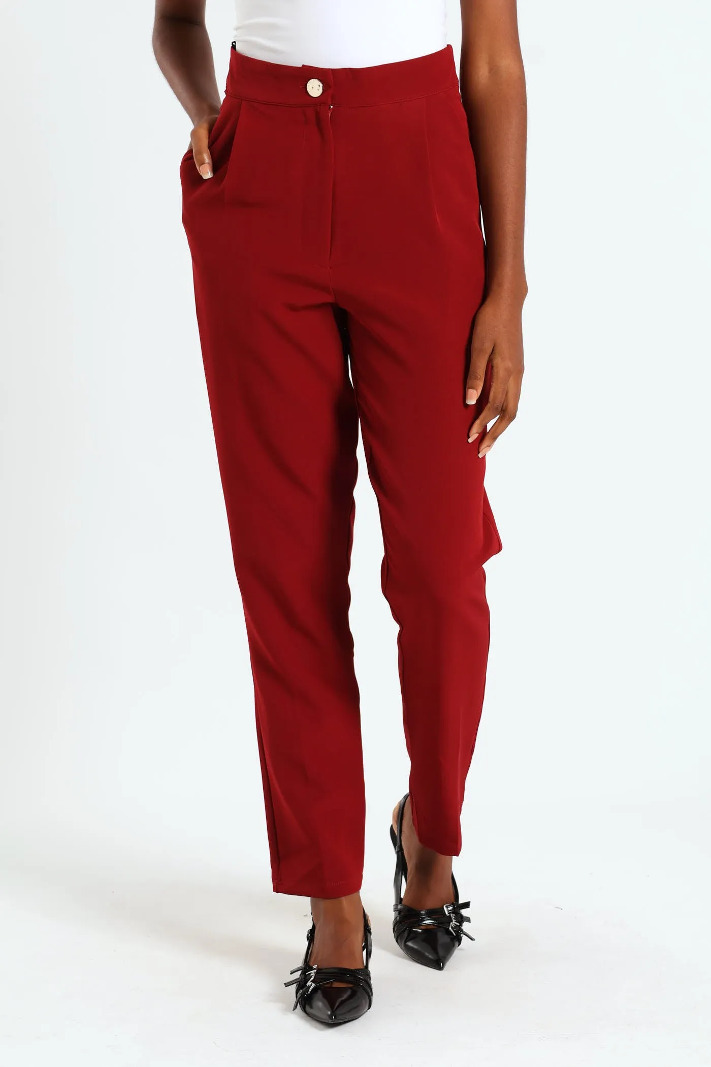 Button Slim Leg Pants - Wine sold by Edgars product image thumbnail 2