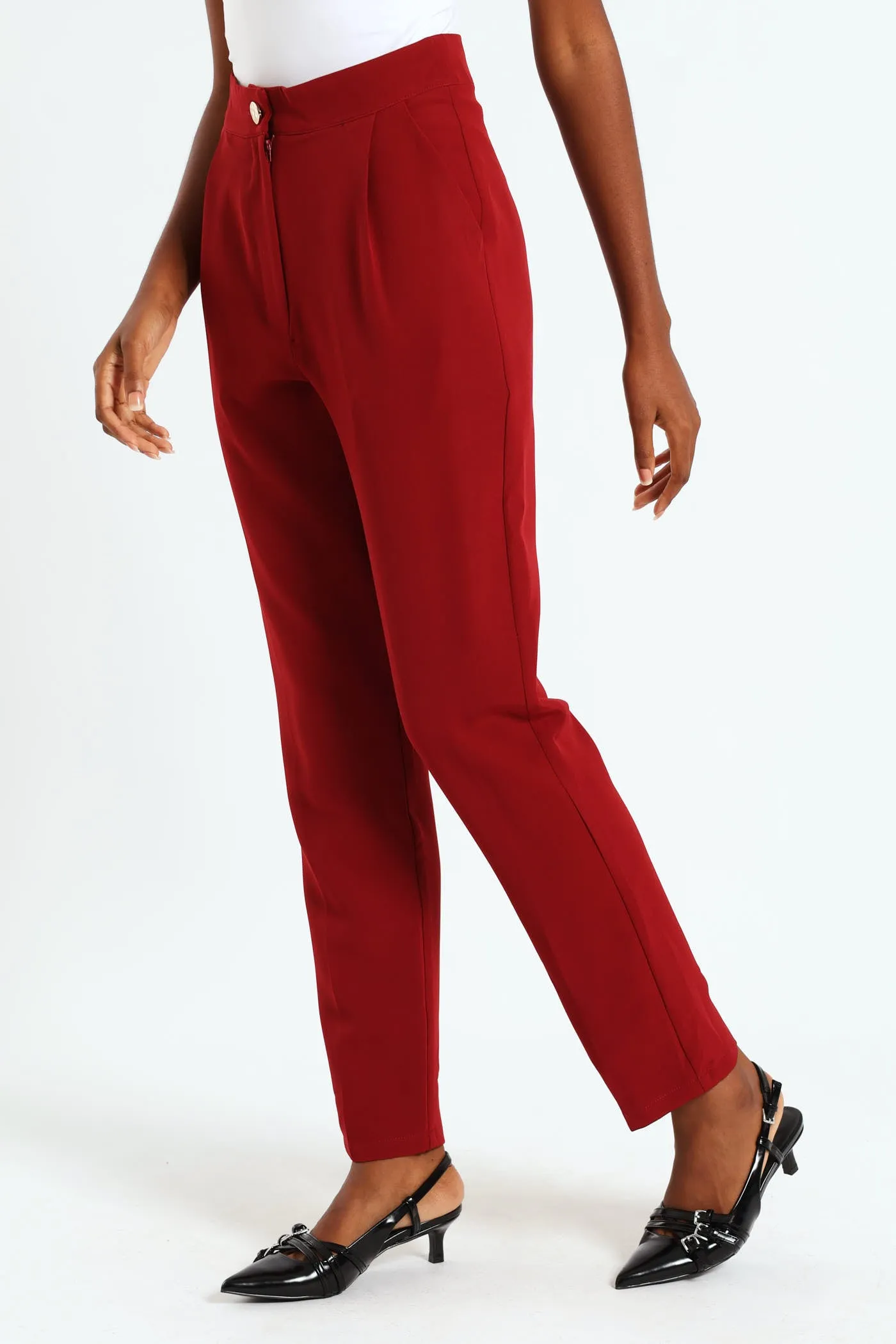 Button Slim Leg Pants - Wine sold by Edgars product image thumbnail 3