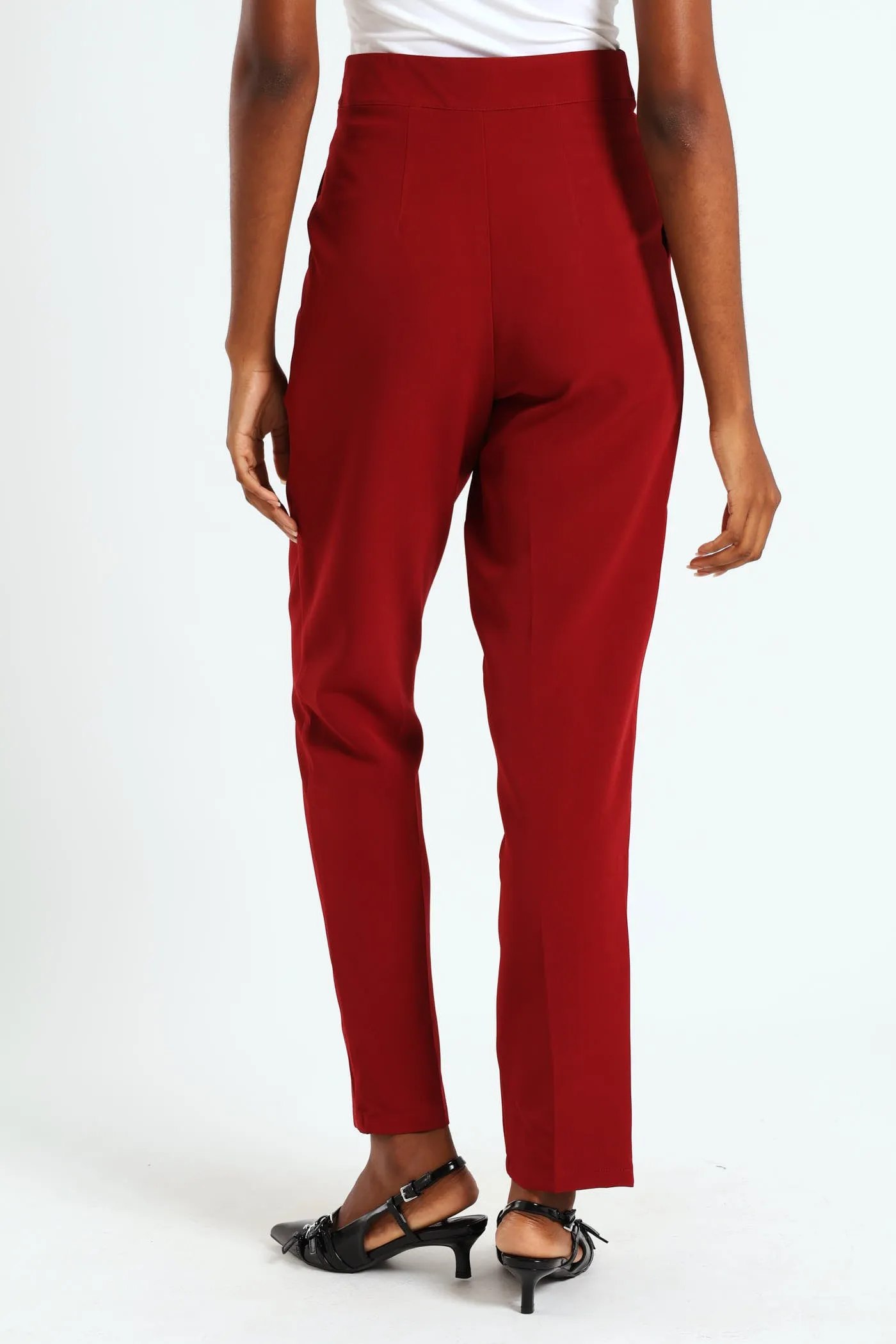Button Slim Leg Pants - Wine sold by Edgars product image thumbnail 4