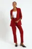 Button Slim Leg Pants - Wine sold by Edgars