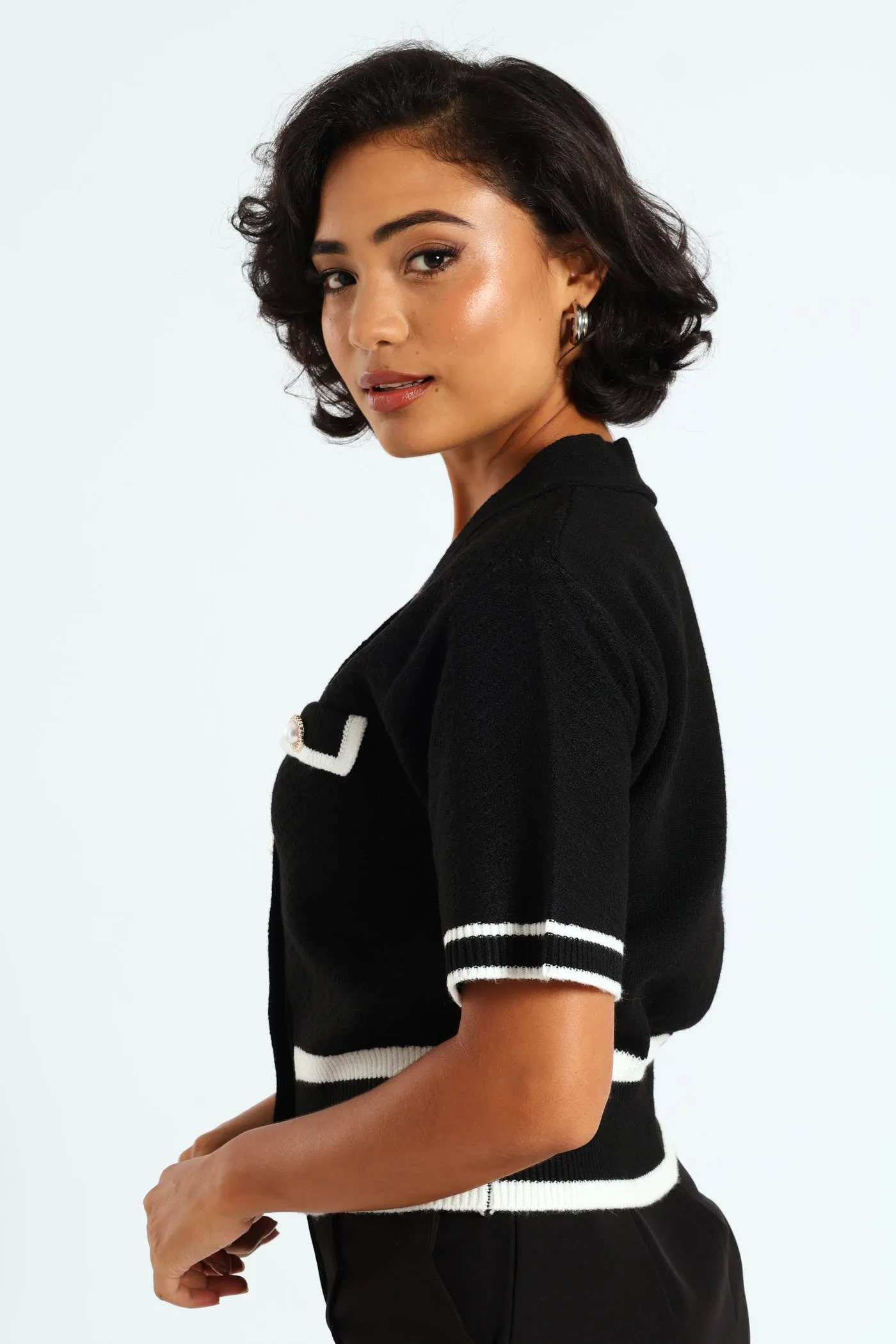 Preppy Contrast Cardigan - Black sold by Edgars product image thumbnail 4