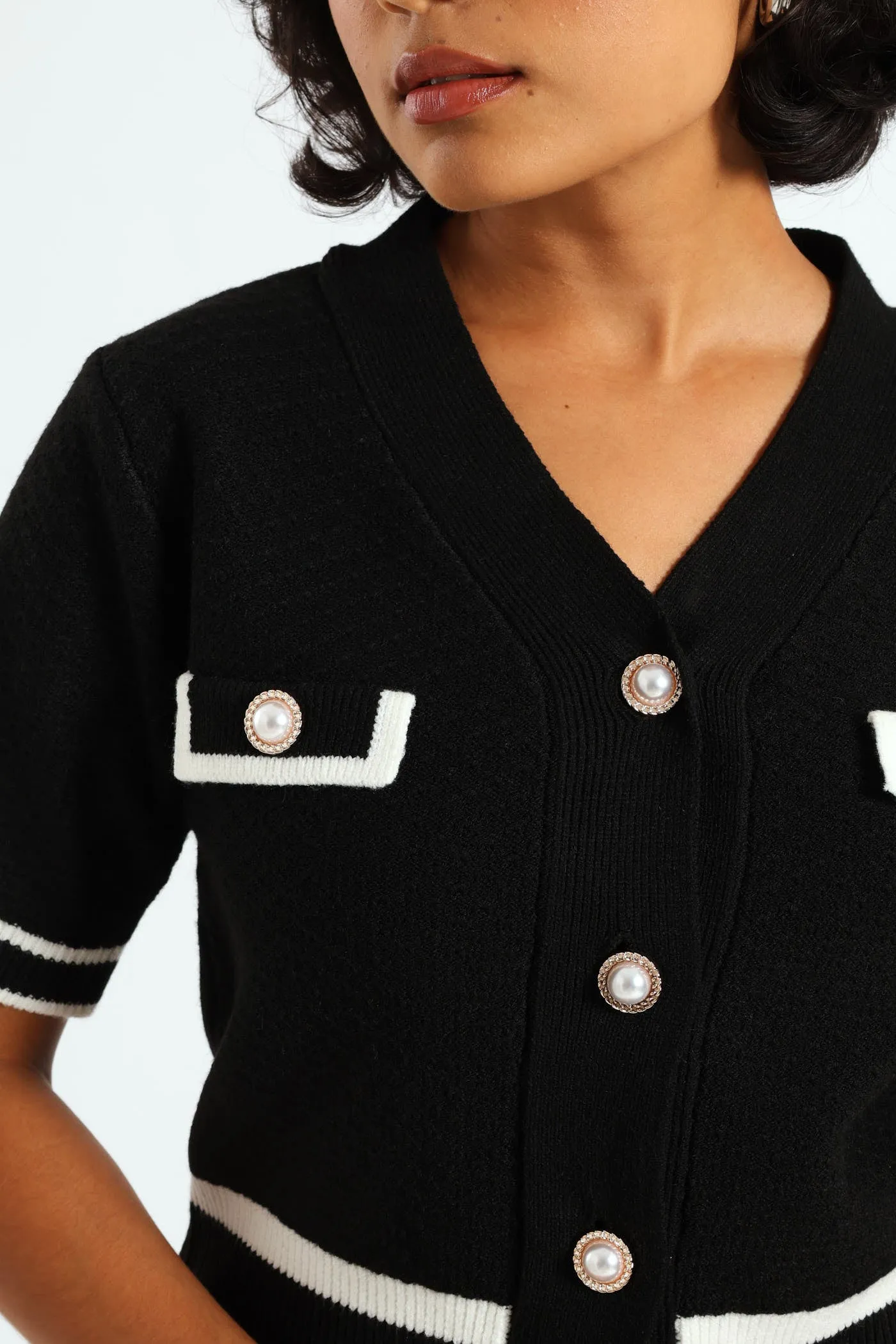 Preppy Contrast Cardigan - Black sold by Edgars product image thumbnail 5