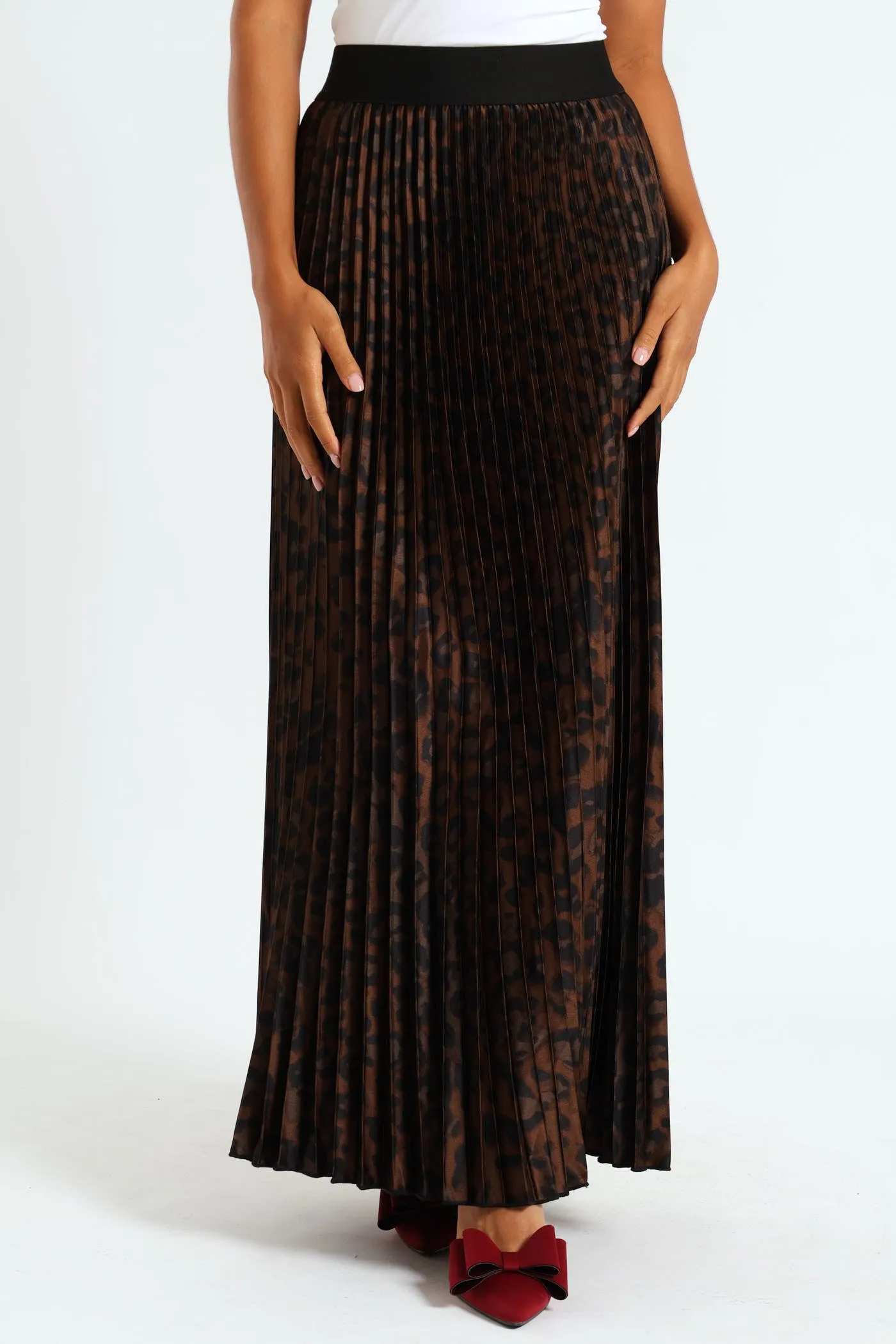 Animal Print Satin Maxi Skirt - Animal sold by Edgars