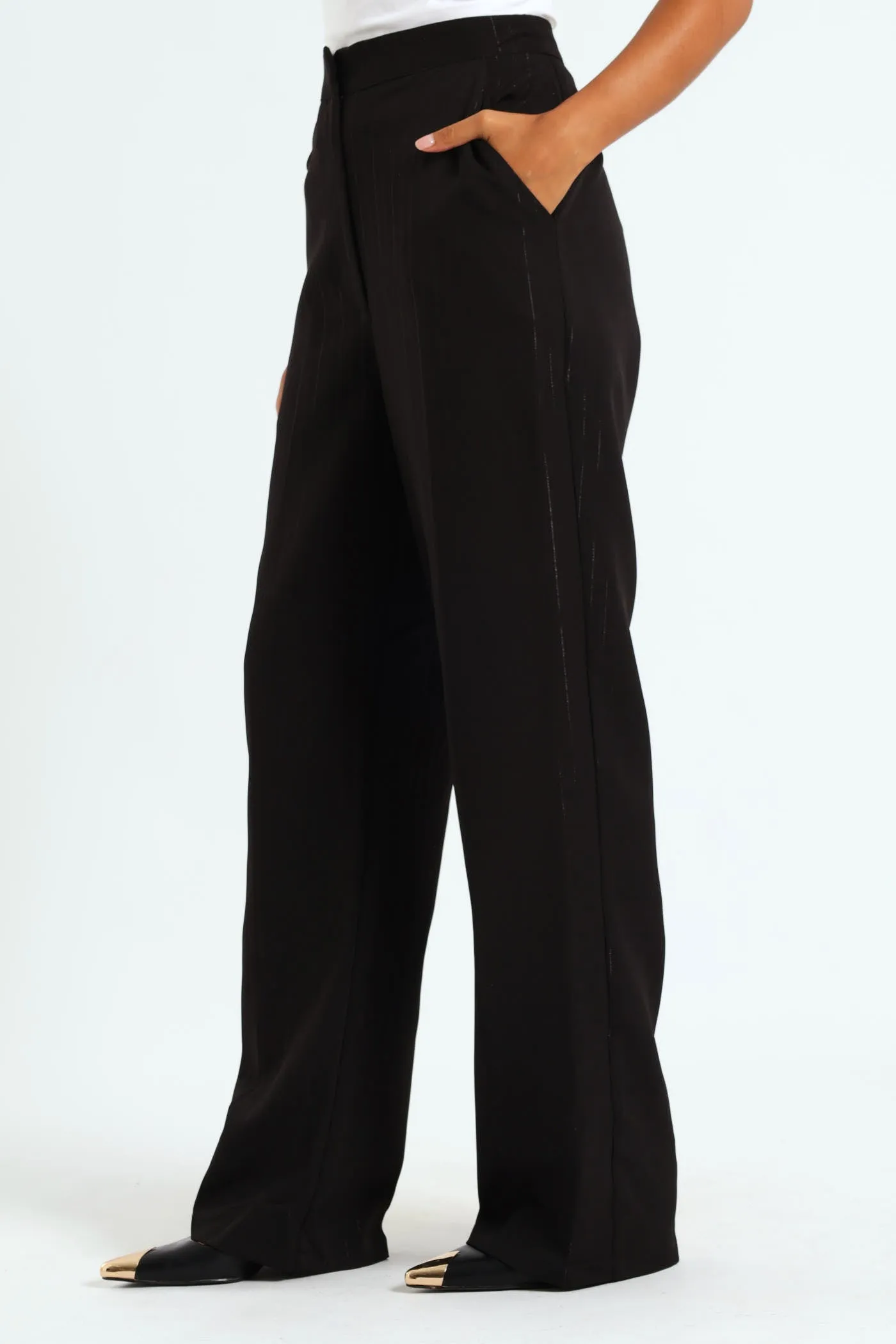 Lurex Stripe Straight Leg Pants - Black sold by Edgars product image thumbnail 3