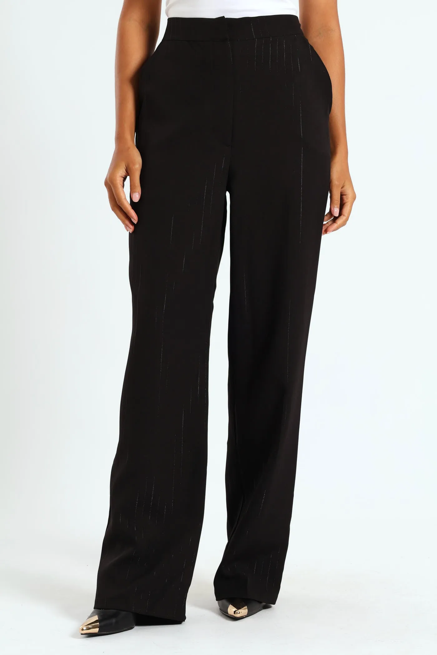 Lurex Stripe Straight Leg Pants - Black sold by Edgars product image thumbnail 2