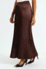 Elasticated Satin Pleated Maxi Skirt - Chocolate sold by Edgars