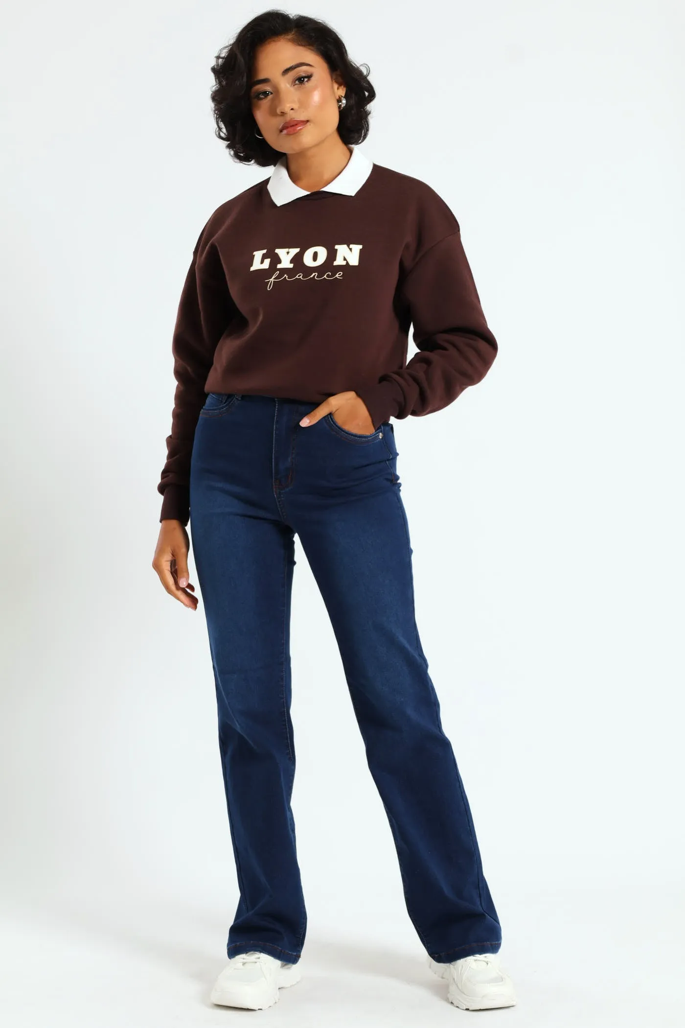 Hi-Waist Bootleg Denim - Dark Wash Ink sold by Edgars