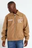 Suede Emroidery Baseball Jacket - Camel sold by Edgars