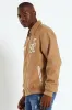 Suede Emroidery Baseball Jacket - Camel sold by Edgars