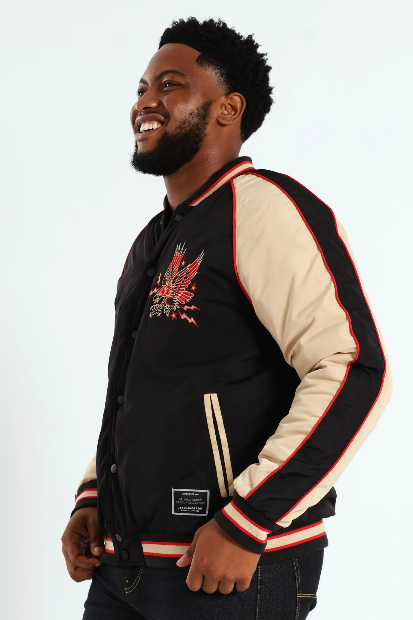 Satin Eagle Embroidered Jacket - Black sold by Edgars product image thumbnail 4