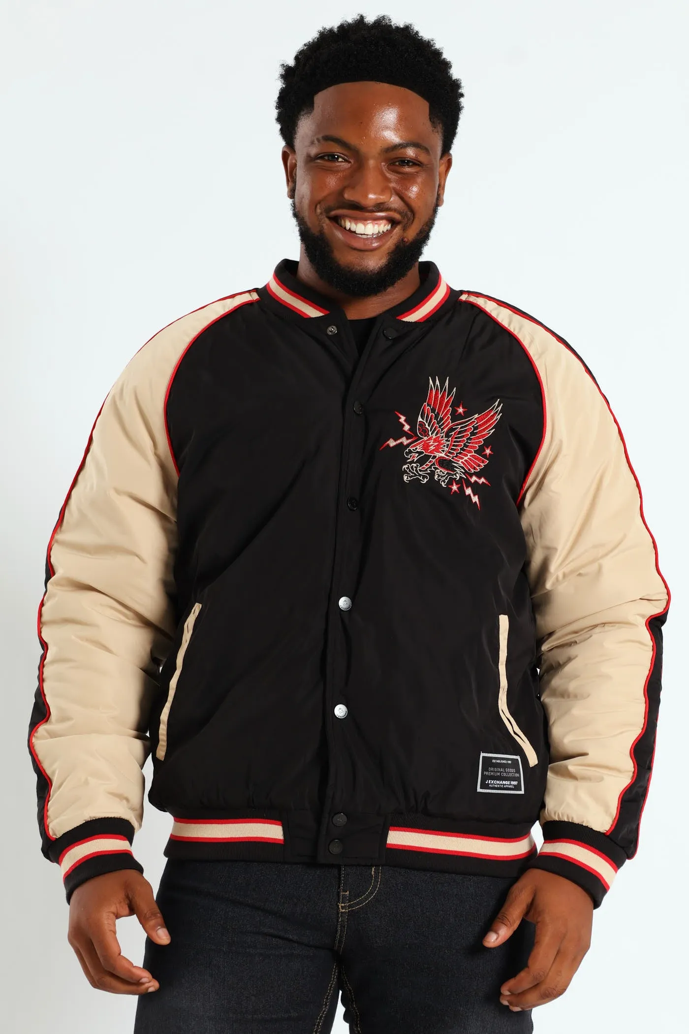 Satin Eagle Embroidered Jacket - Black sold by Edgars product image thumbnail 3