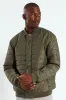 Quilted Press Stud Sherpa Lined Bomber - Olive sold by Edgars