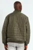 Quilted Press Stud Sherpa Lined Bomber - Olive sold by Edgars