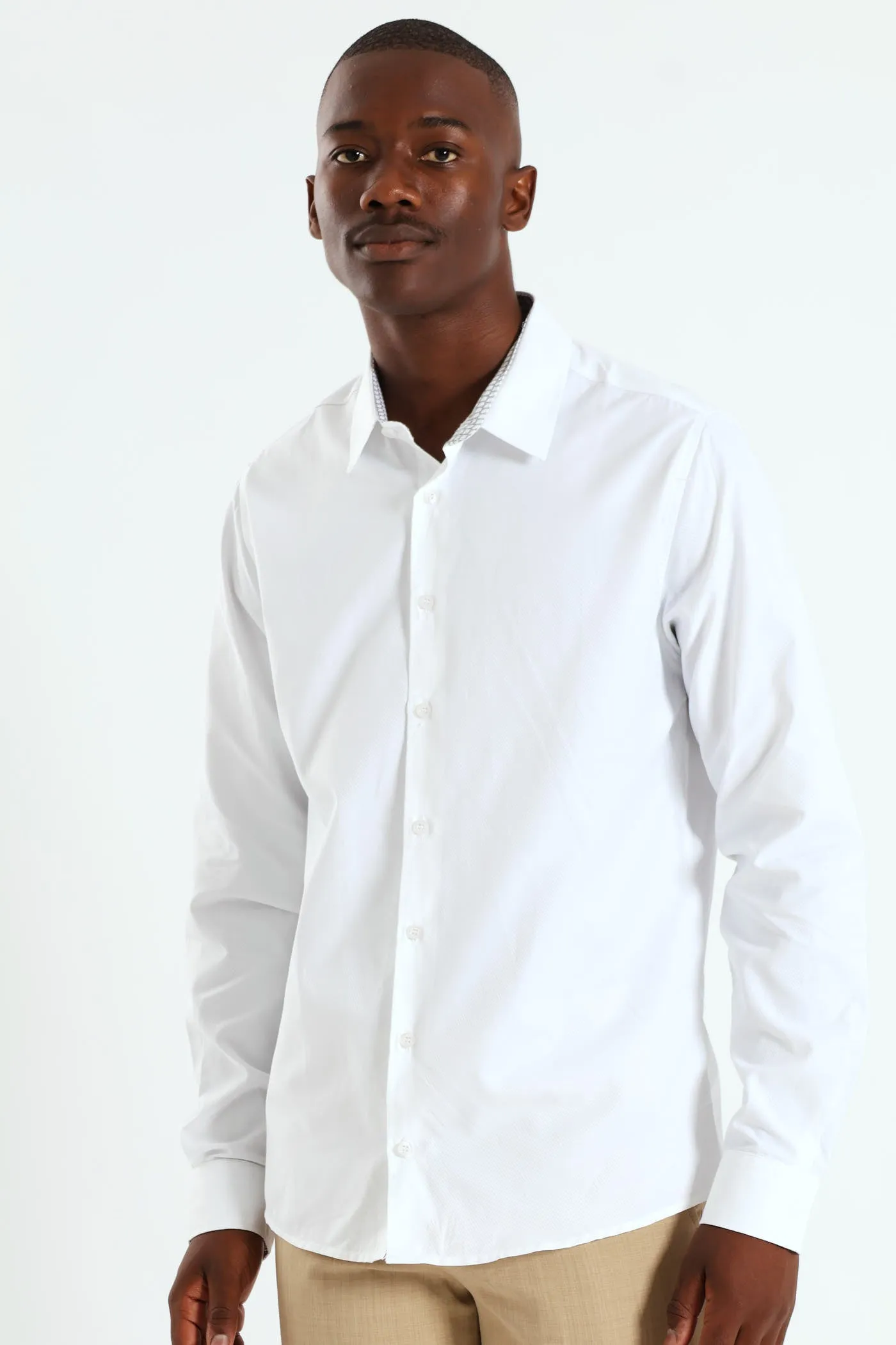 Contrast Collar Cuff Shirt - White sold by Edgars product image thumbnail 3