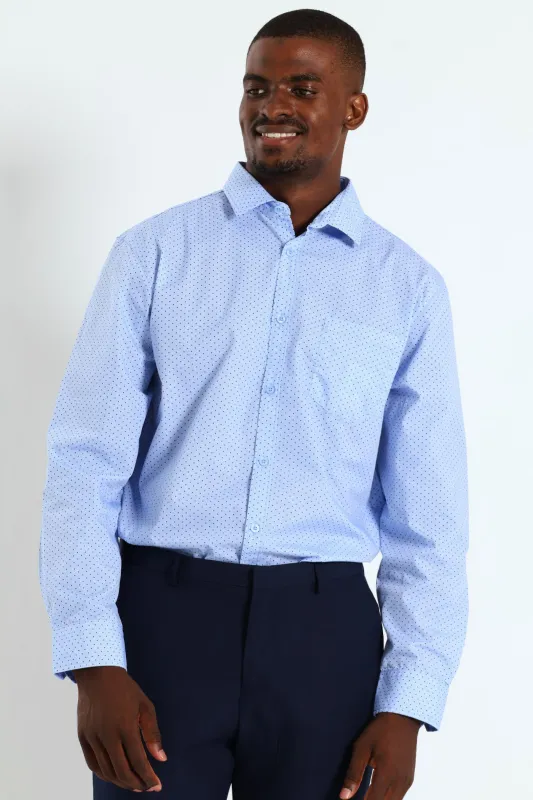 Geo Spot Shirt - Blue/Black sold by Edgars