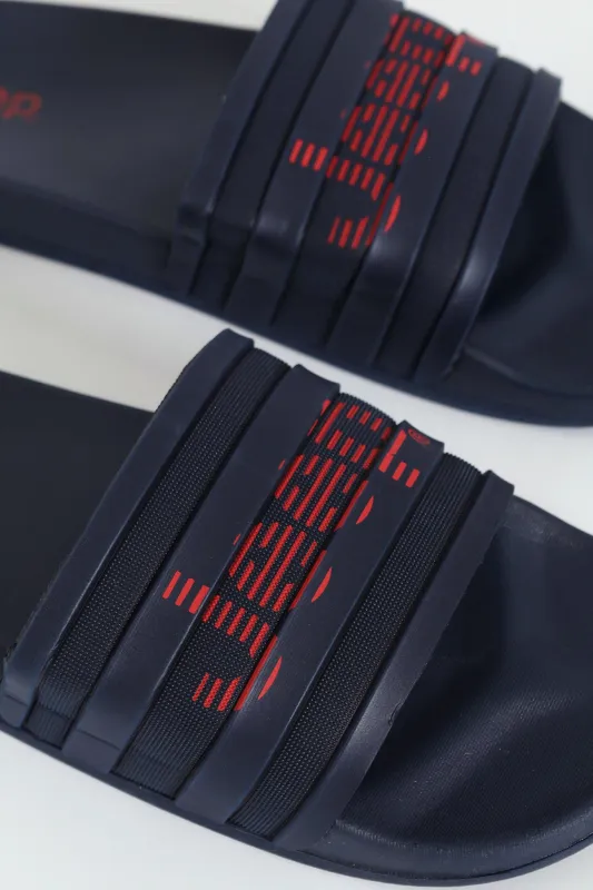 Sunny Pool Slide Sandal - Navy/Red sold by Edgars