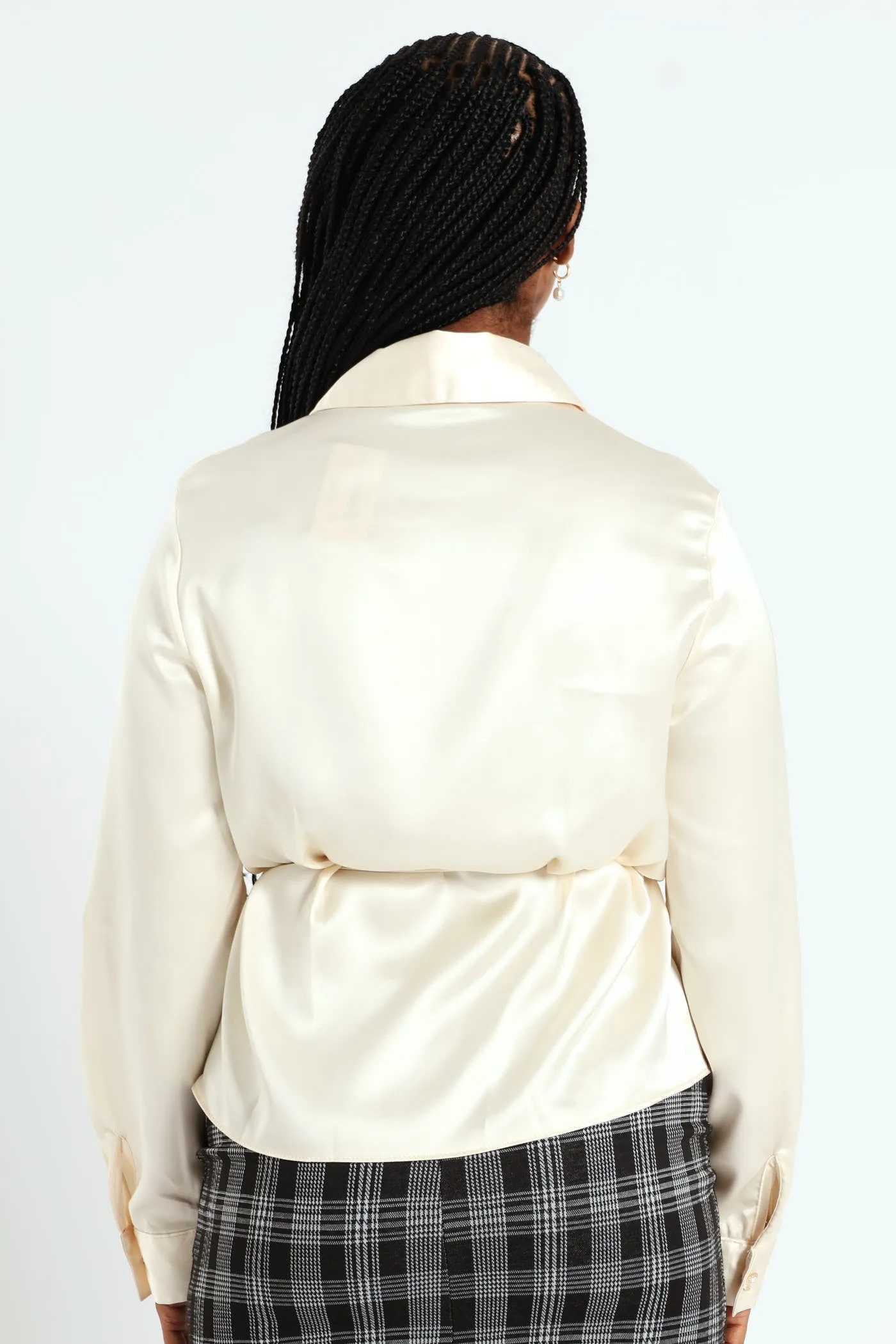 Belted Satin Shirt - Cream sold by Edgars product image thumbnail 4