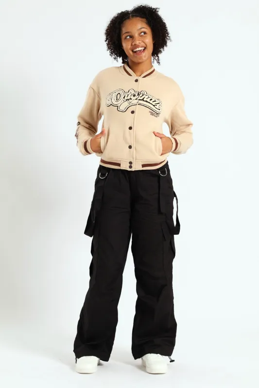 Girls Baseball Jacket - Stone sold by Edgars