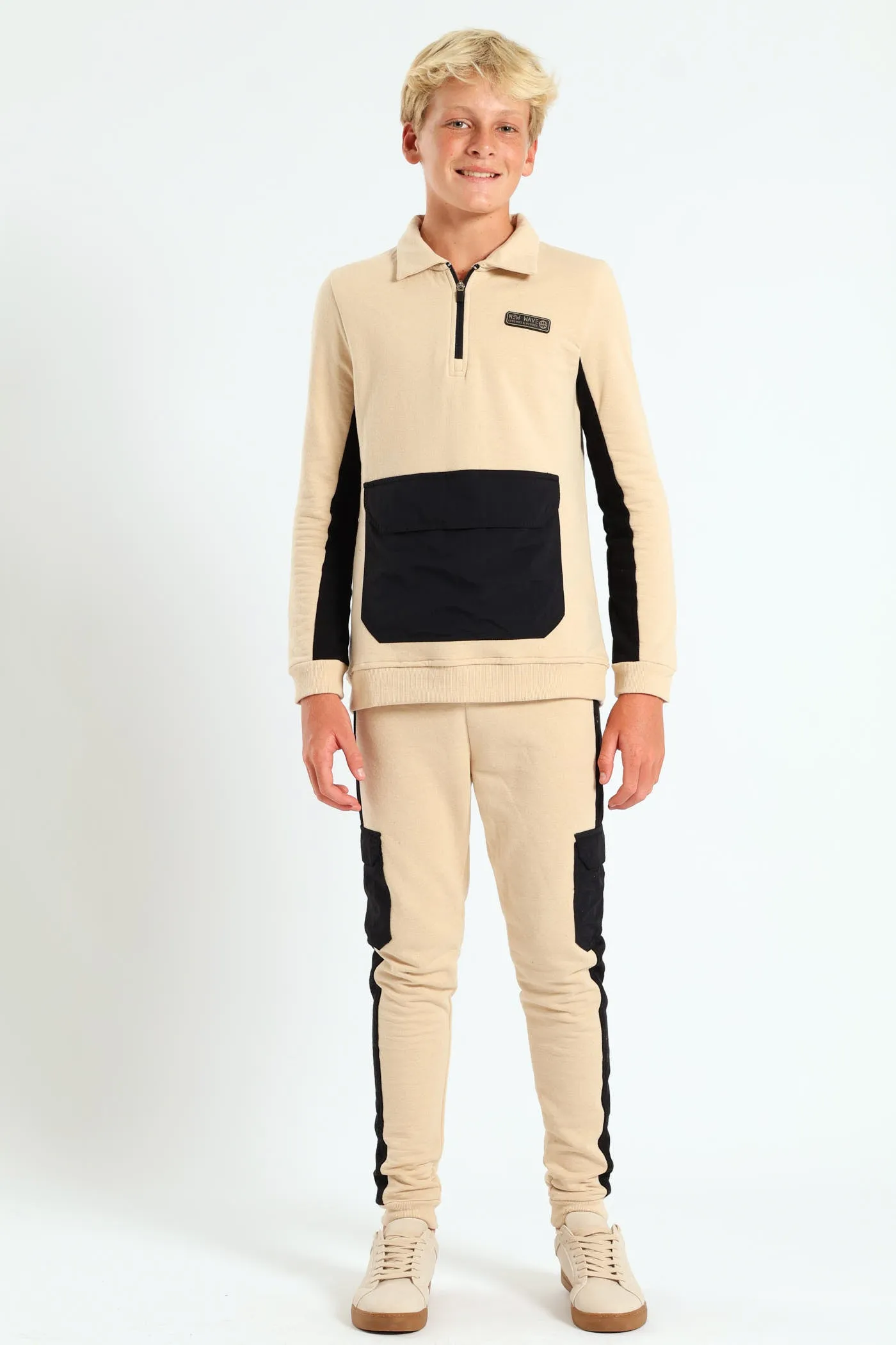 Boys 3/4 Zip Nylon Pocket Fleece Top sold by Edgars product image thumbnail 2