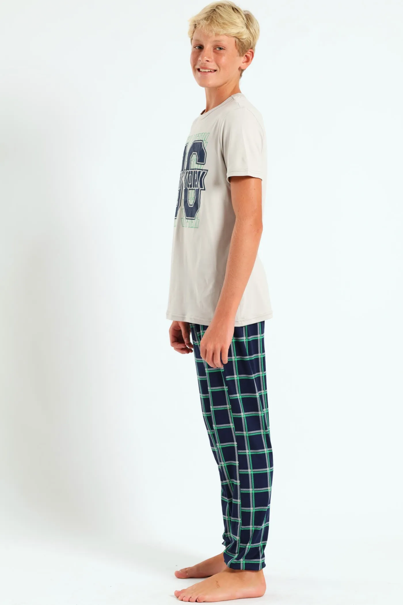 Boys Check Top & Bottom Sleep Set - Grey sold by Edgars product image thumbnail 2