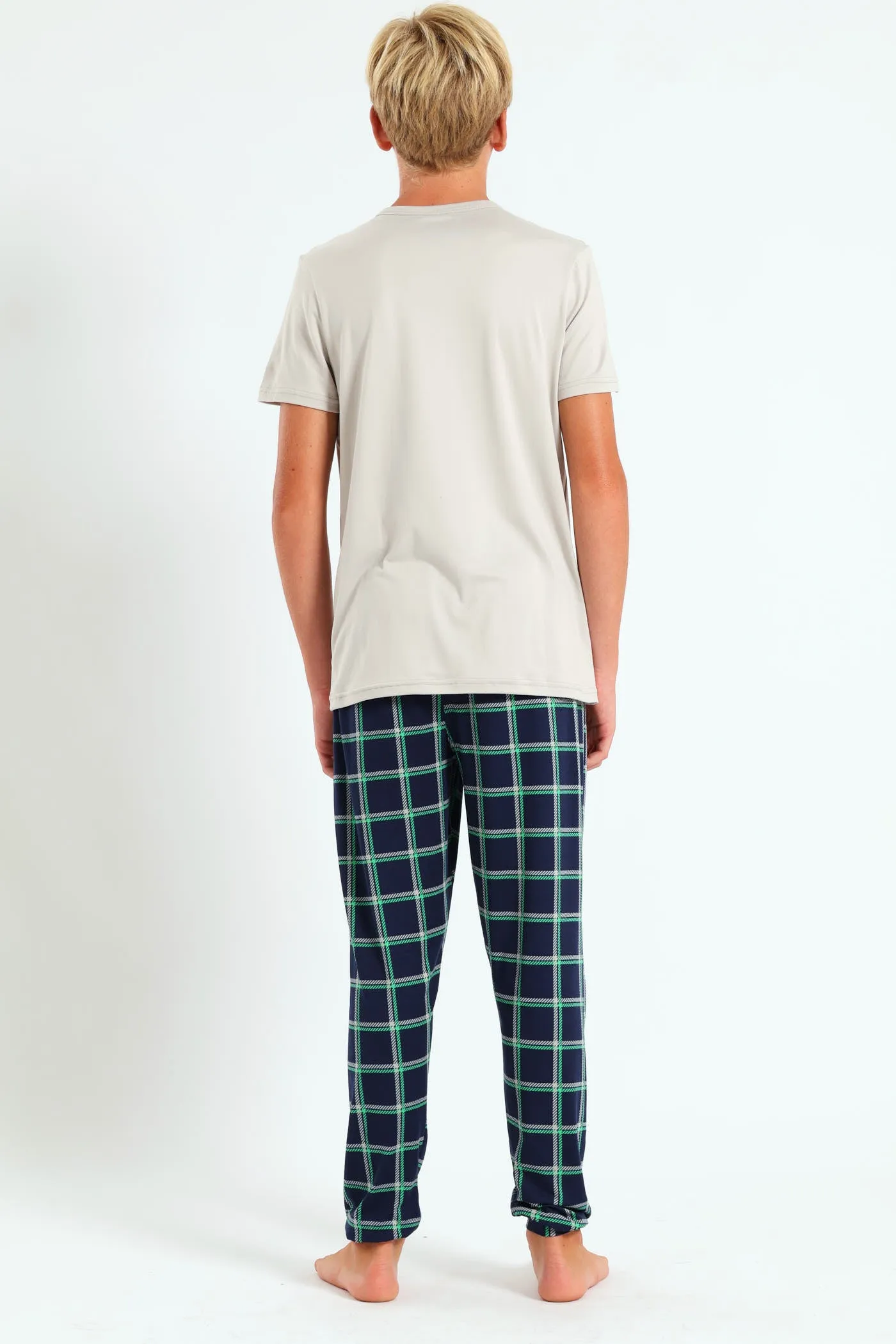 Boys Check Top & Bottom Sleep Set - Grey sold by Edgars product image thumbnail 3