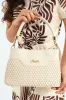Woven Top Handle Bucket Bag - Beige sold by Edgars 