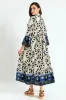 3/4 Sleeve Border Tent Dress - Multi sold by Edgars 