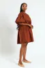 Volume Sleeve Poplin Mini Dress - Rust sold by Edgars 