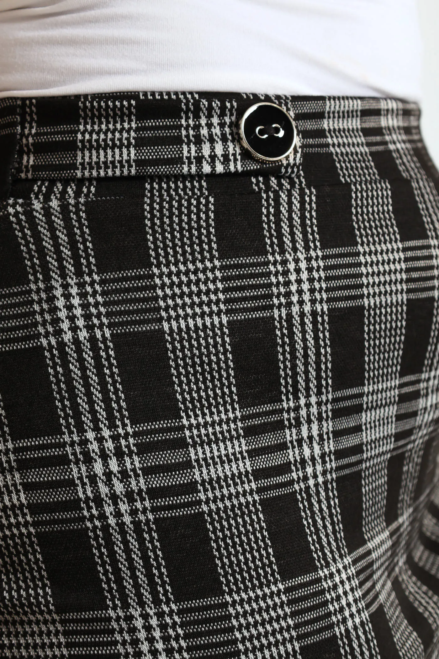 Basic Tartan Check Career Skirt - Black/White sold by Edgars product image thumbnail 4