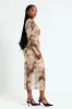 Drape Detail Mesh Midi Dress - Cream sold by Edgars