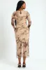 Drape Detail Mesh Midi Dress - Cream sold by Edgars