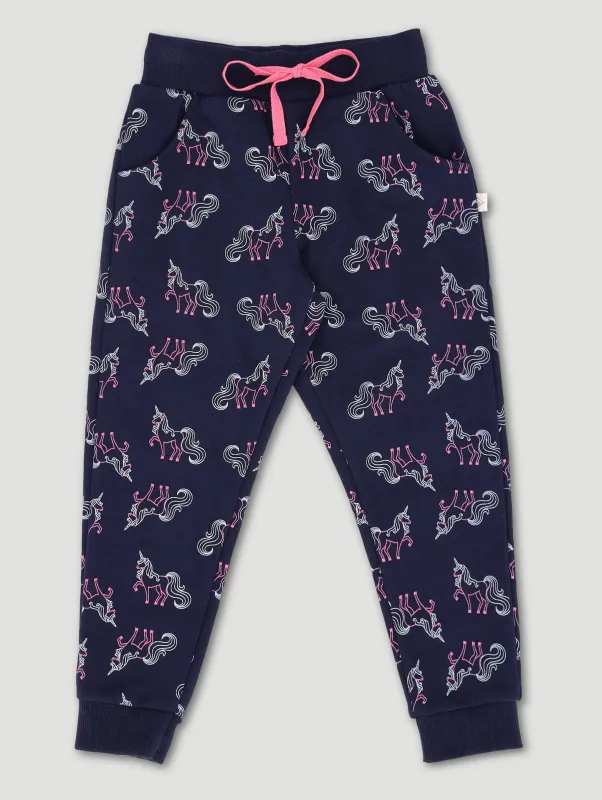 Pre-Girls Unicorn Print Jogger - Navy sold by Edgars