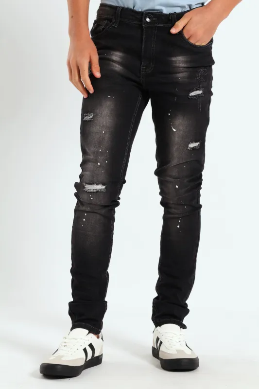 Boys Amarante Skinny Denim - Black sold by Edgars 