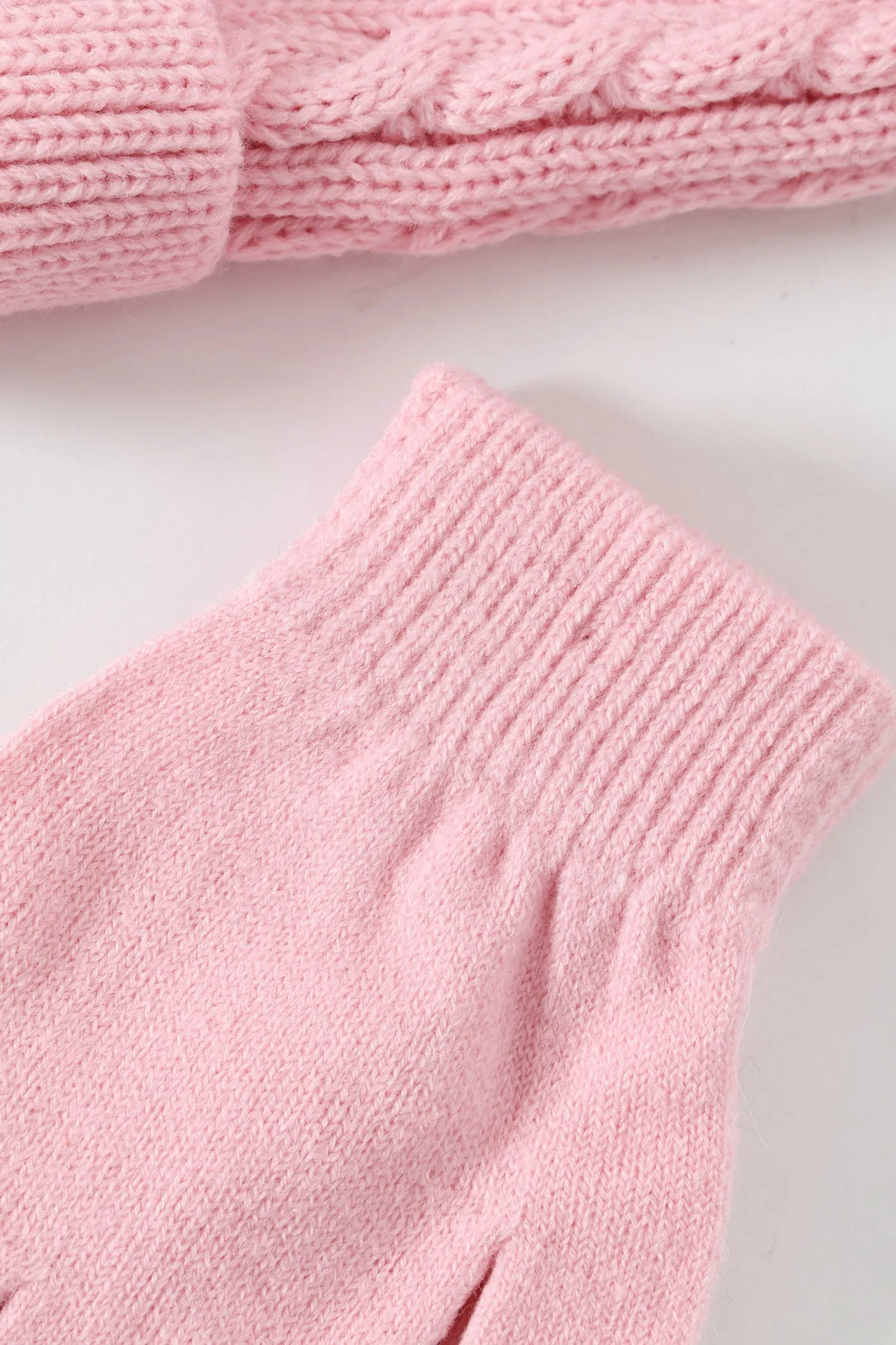 Pre-Girls Pink Cable Knit Beanie With Gloves - Pink sold by Edgars product image thumbnail 3