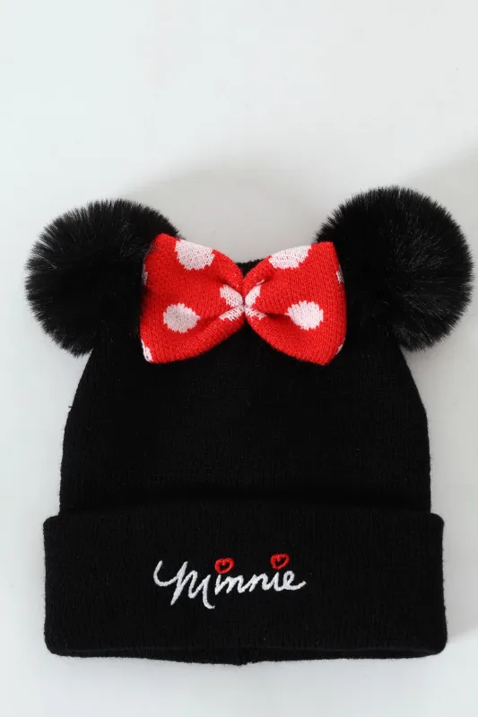 Pre-Girls Minnie Beanie - Black sold by Edgars
