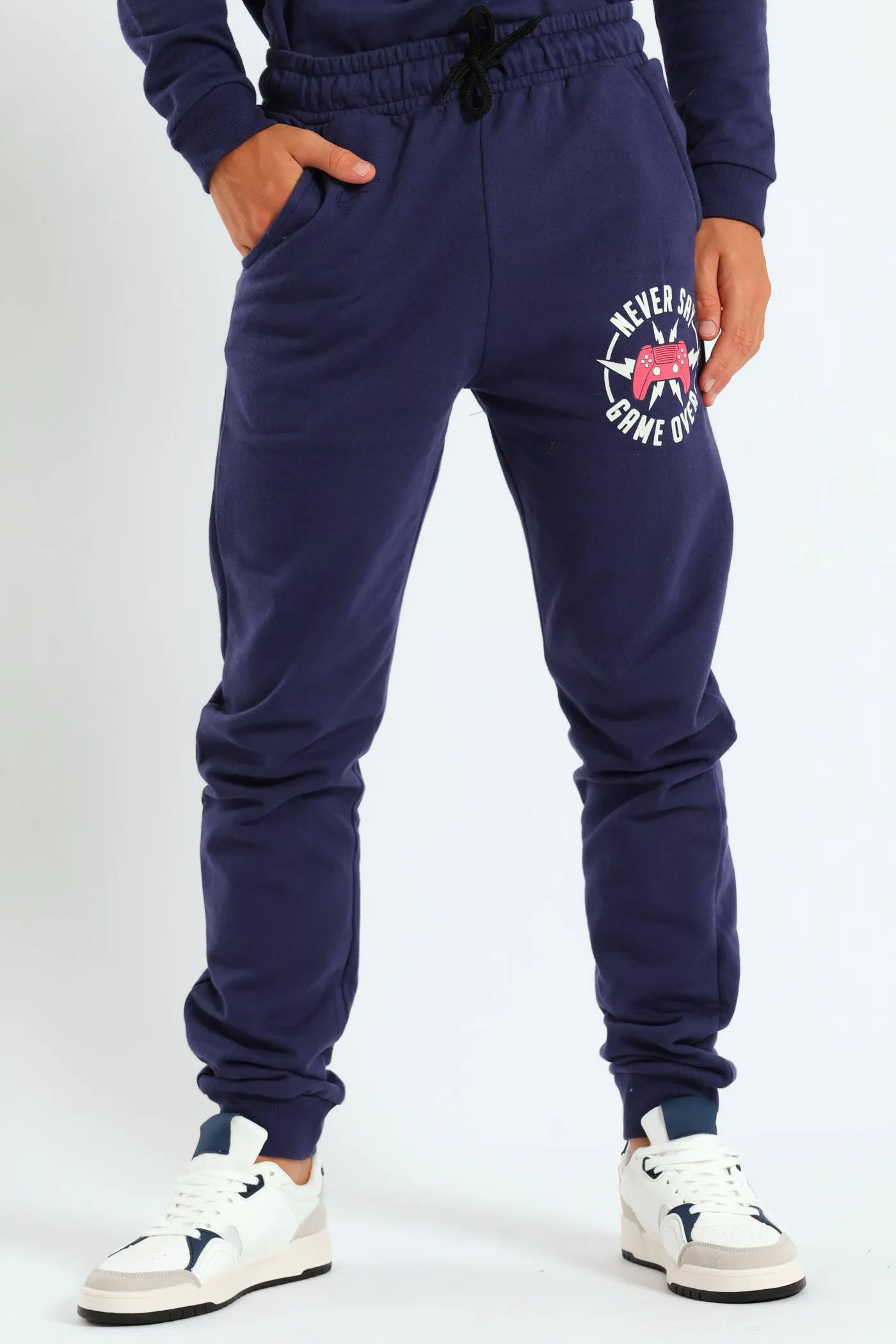 Boys Gamer Print Fleece Jogger - Navy sold by Edgars