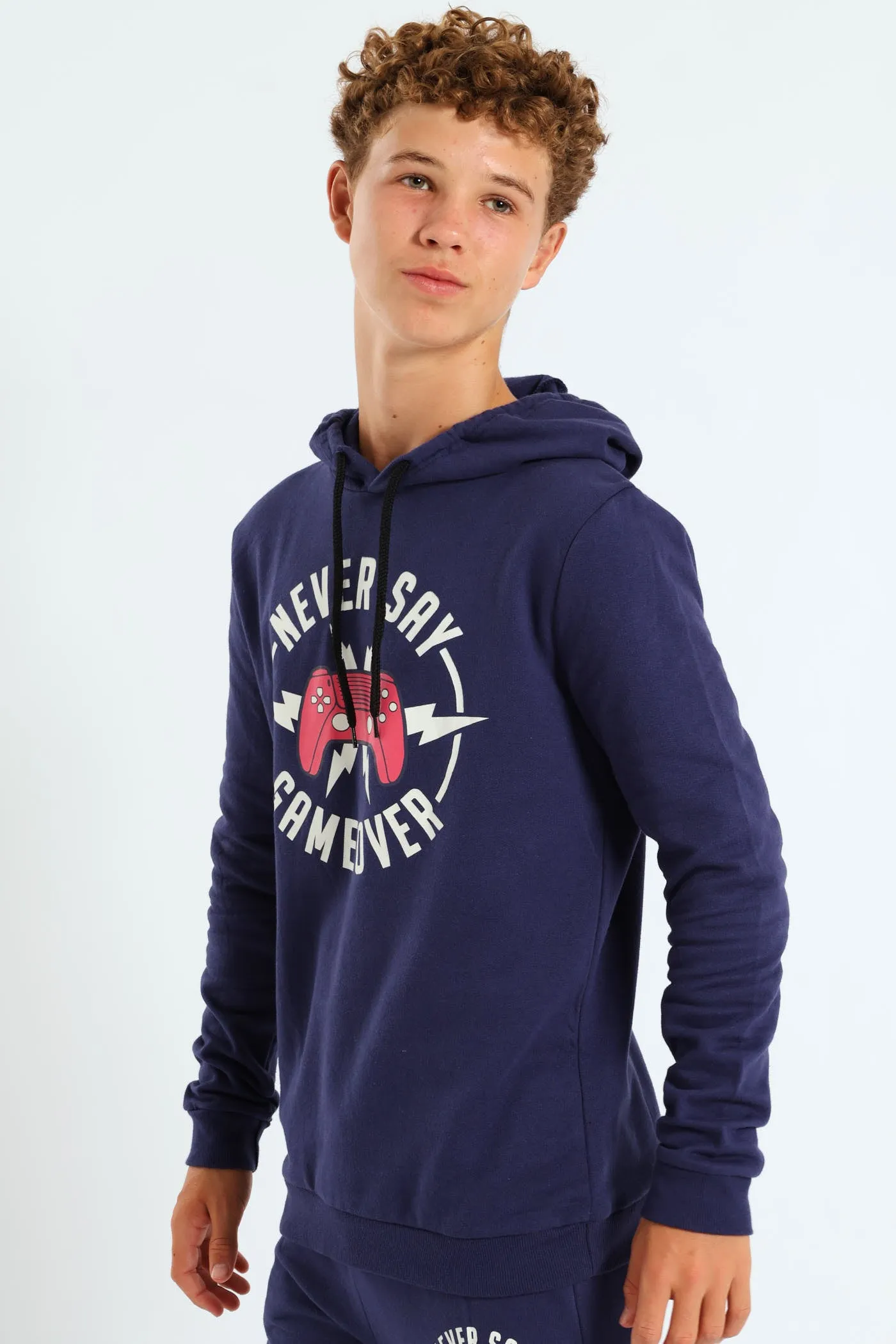 Boys Gamer Print Fleece Hoody - Navy sold by Edgars product image thumbnail 3