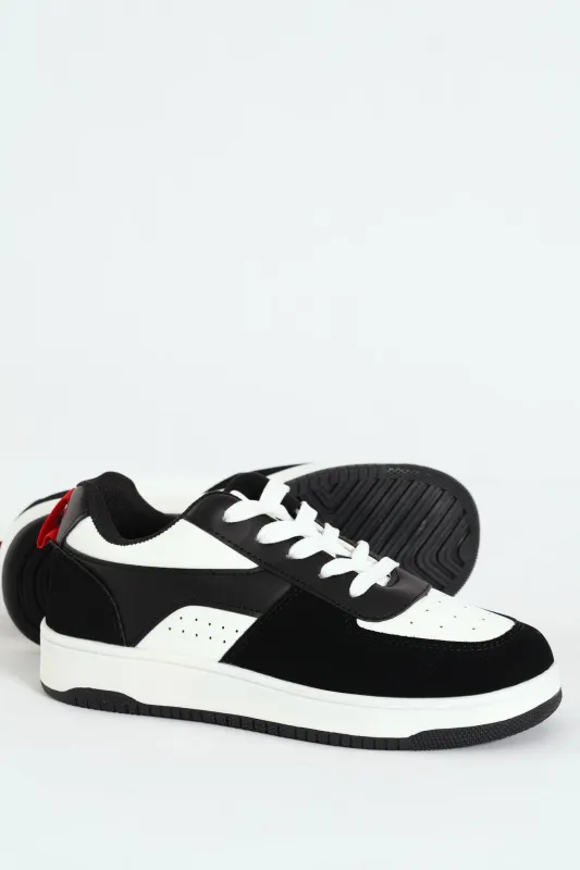 Boys Court Sneaker - White/Black sold by Edgars