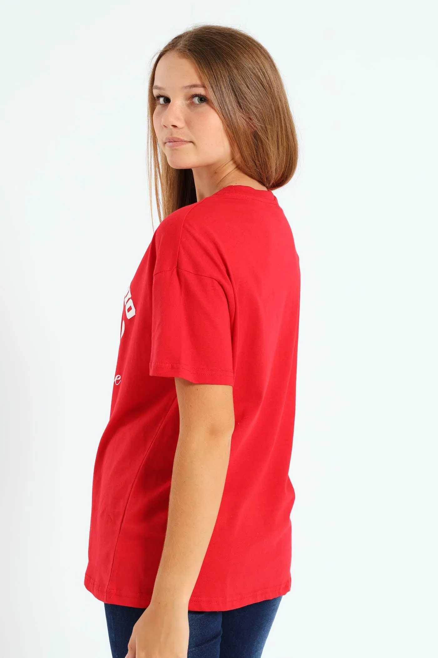 Girls Je T'Aime Oversized Tee - Red sold by Edgars product image thumbnail 3