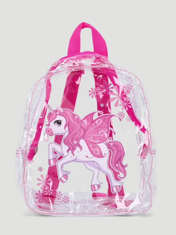 Pre-Girls Unicorn Mini Backpack - Clear sold by Edgars
