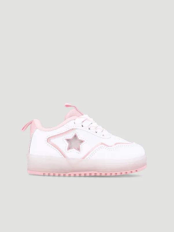 Pre-Girls Light Up Trainer - White sold by Edgars