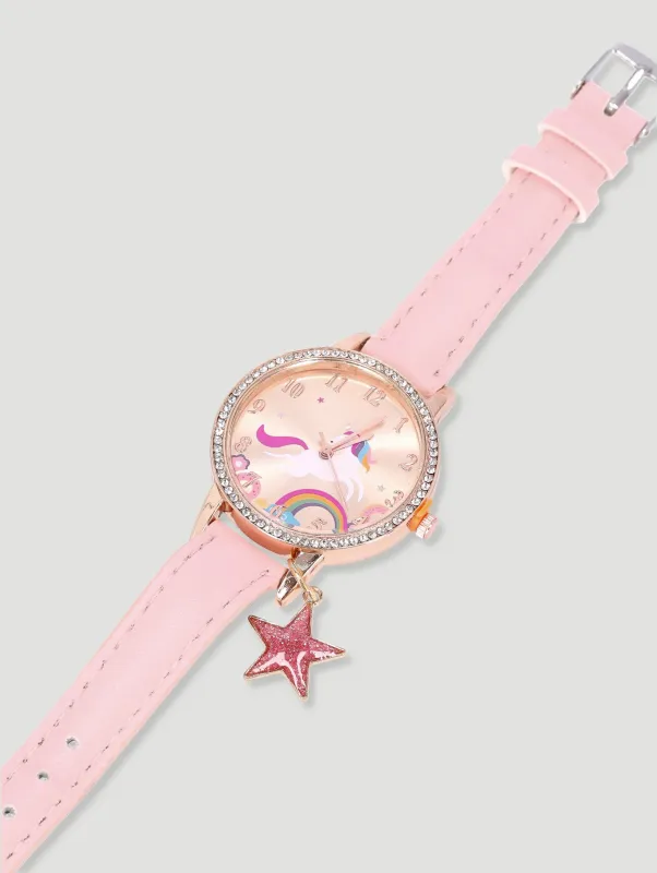 Pre-Girls Unicorn Charm Analogue Watch sold by Edgars 