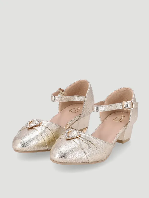 Pre-Girls Occasion Heel Pump - Gold sold by Edgars