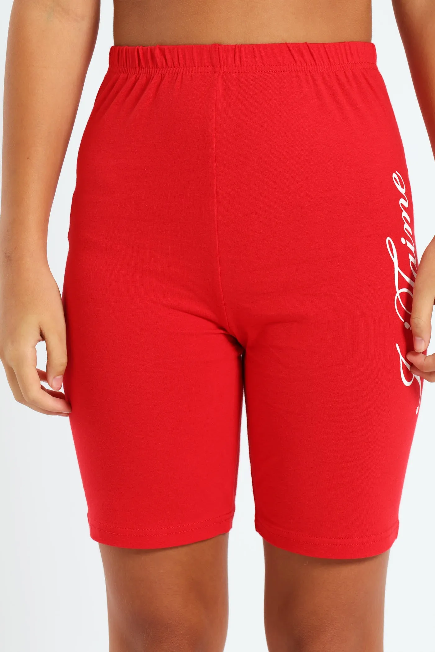 Girls Je T'aime Cycle Short - Red sold by Edgars
