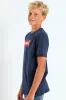 Boys Core Bat Logo Print Tee - Navy sold by Edgars