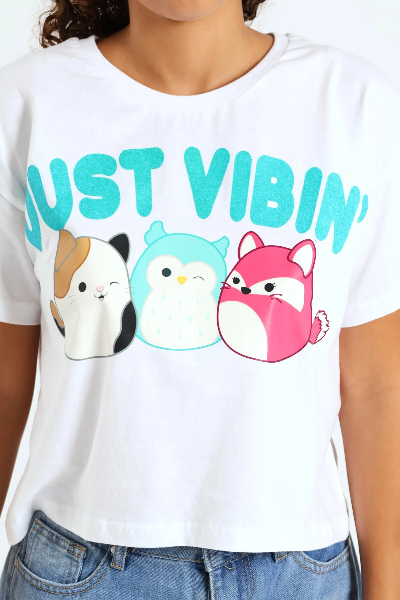 Girls Squish Just Vibin Boxy Tee - White sold by Edgars product image thumbnail 2