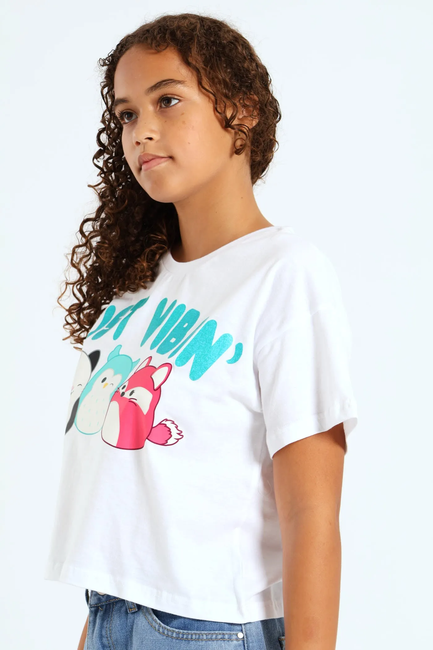 Girls Squish Just Vibin Boxy Tee - White sold by Edgars product image thumbnail 5